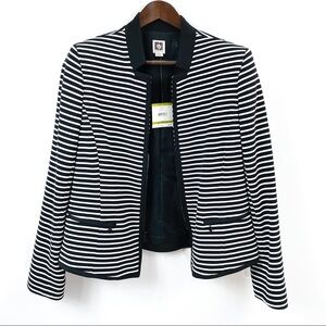 Anne Klein Zip up Striped Blazer